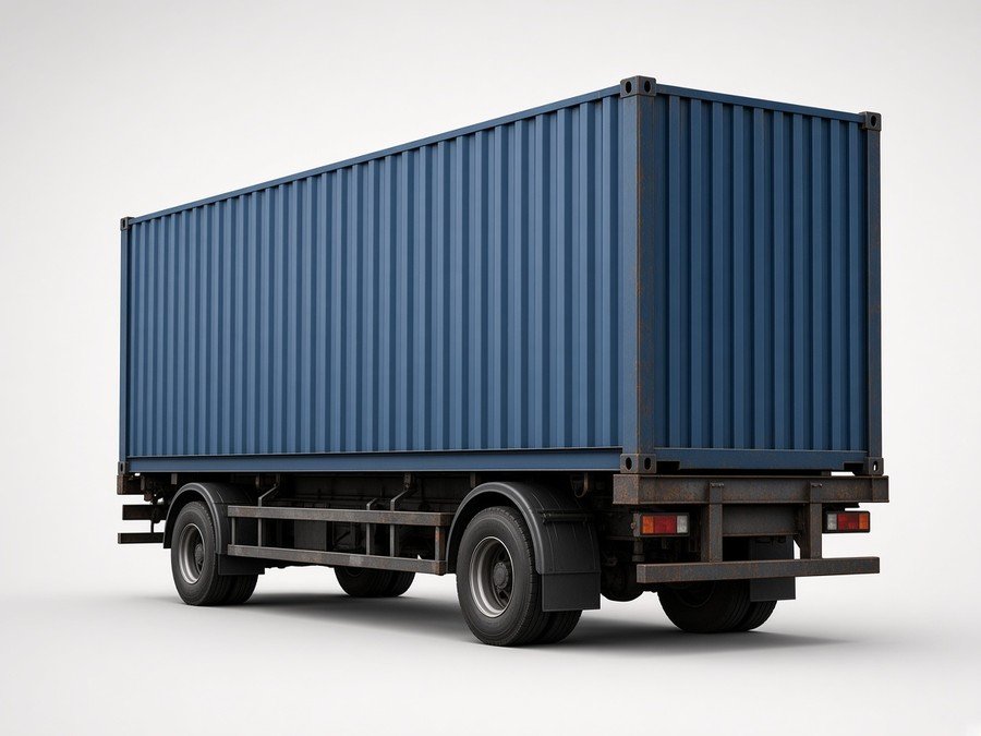 Blue shipping container